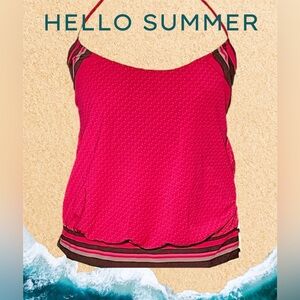 Cute Pink Halter women's sleeveless 90s vtg 00s Top M medium tie back neck black